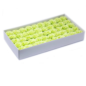 10 x Craft Soap Flowers - Carnations - Lime - CSFH