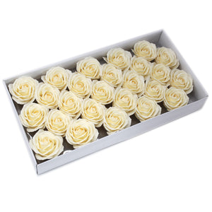 10 x Craft Soap Flowers - Lrg Rose - Ivory - CSFH