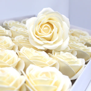 10 x Craft Soap Flowers - Lrg Rose - Ivory - CSFH