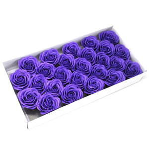 10 x Craft Soap Flowers - Lrg Rose - Violet - CSFH