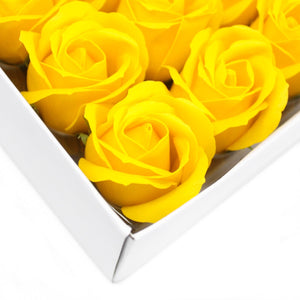 10 x Craft Soap Flowers - Med Rose - Yellow - CSFH