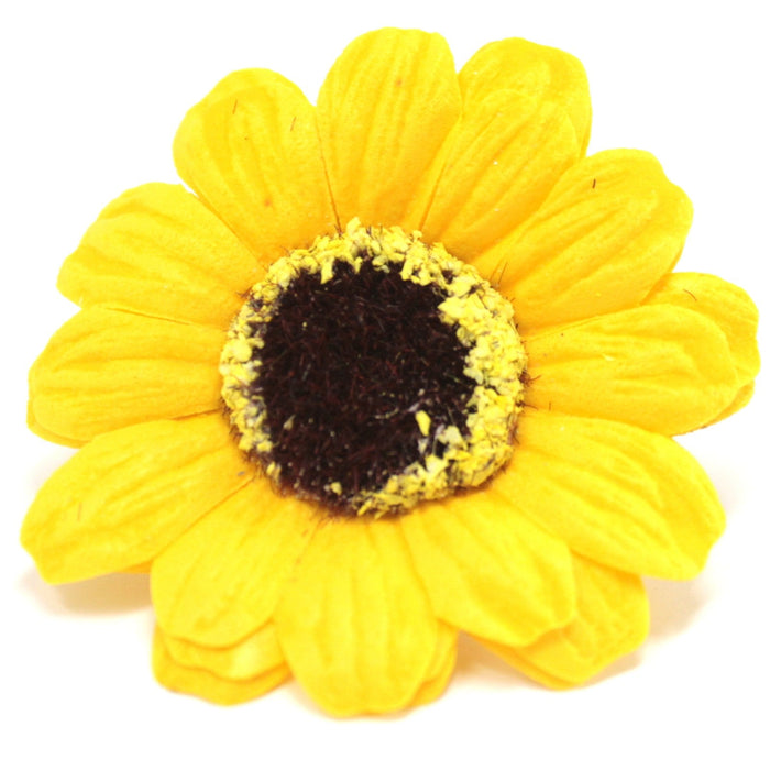 10 x Craft Soap Flowers - Sml Sunflower - Yellow