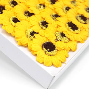 10 x Craft Soap Flowers - Sml Sunflower - Yellow - CSFH