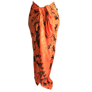 bali gecko sarongs orange