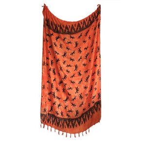 bali gecko sarongs orange