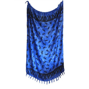 bali gecko sarongs blue