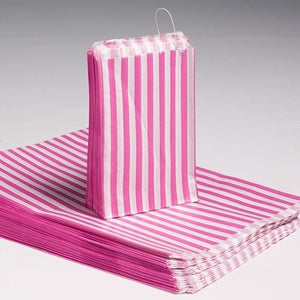 10x14" Candy Stripe Bags (1000) - PINK - CandyB