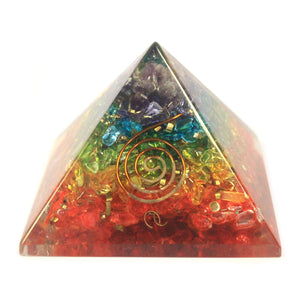 lrg orgonite pyramid 70mm chakra gemchips