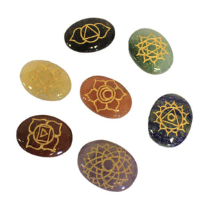 lrg stones chakra set oval shape