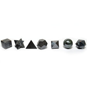 geometric seven piece black agate set