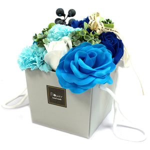 soap flower bouquet blue wedding