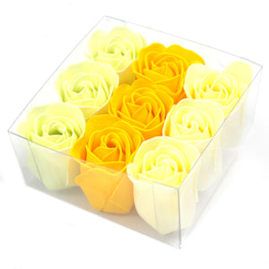 set of 9 soap flowers spring roses