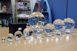 crystal ball on stand 130mm