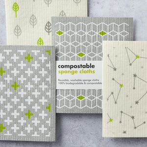 compostable sponge cloths leaf cube 4 pack