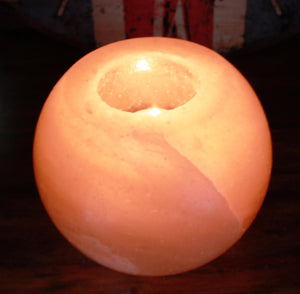 salt candle holder round