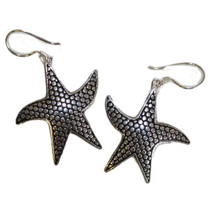 silver earrings star fish