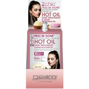 2chic frizz be gone hot oil hair treatment shea butter sweet almond oil 40g