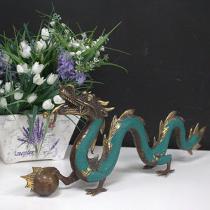 fengshui med dragon with ball 27cm