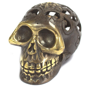 vintage brass skull lrg