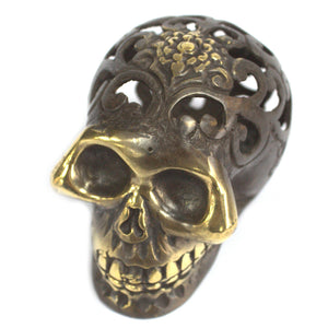 vintage brass skull lrg