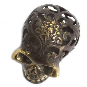 vintage brass skull lrg