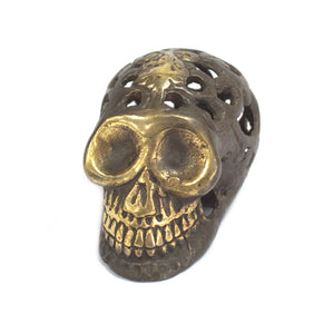 vintage brass skull small