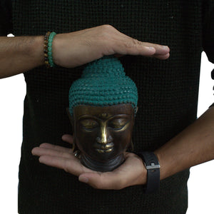 large classic brass buddha head