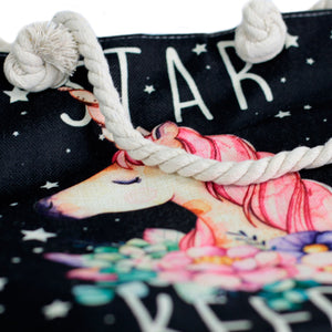 rope handle bag star keeper unicorn