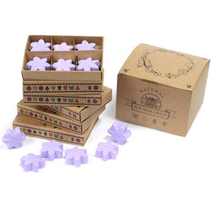 box of 6 wax melts lavender fields