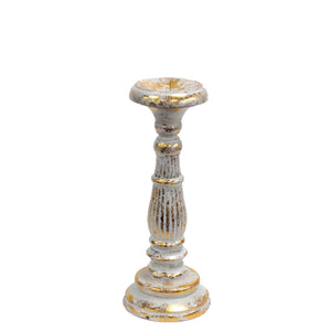 small candle stand white gold