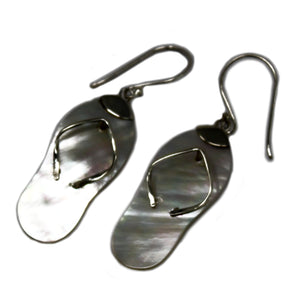 shell silver earrings flip flops mop