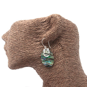 shell silver earrings abalone