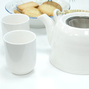herbal teapot set classic white