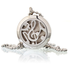 aromatherapy diffuser necklace music notes 25mm