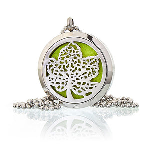 aromatherapy diffuser necklace leaf 30mm