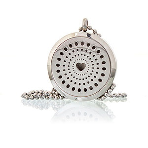 aromatherapy diffuser necklace diamonds heart 30mm