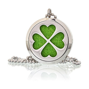 aromatherapy diffuser necklace four leaf clover 30mm