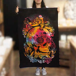 cotton wall art day of the dead skull