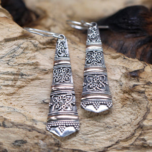 silver gold earring tribal drops