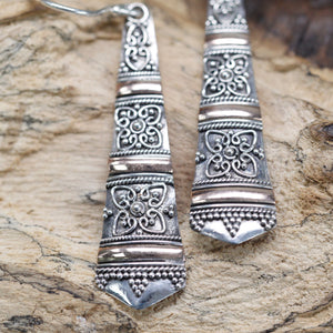silver gold earring tribal drops