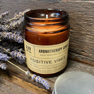 aromatherapy candle positive vibes