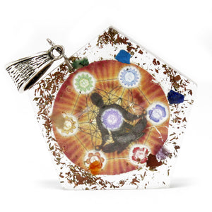 orgonite power pendant pentagon chakra