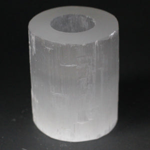 selenite cylinder candle holder 10 cm
