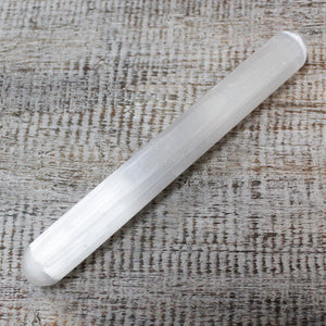 selenite wand 16 cm round both ends