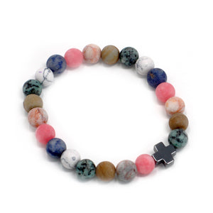 set of 2 gemstones friendship bracelets harmony rainbow gemstones