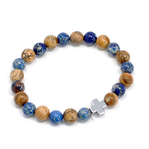 set of 2 gemstones friendship bracelets support sodalite picturestone