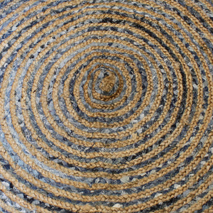 round jute and recycle denim rug 90 cm