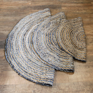 round jute and recycle denim rug 90 cm