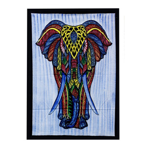 handbrushed cotton wall art elephant