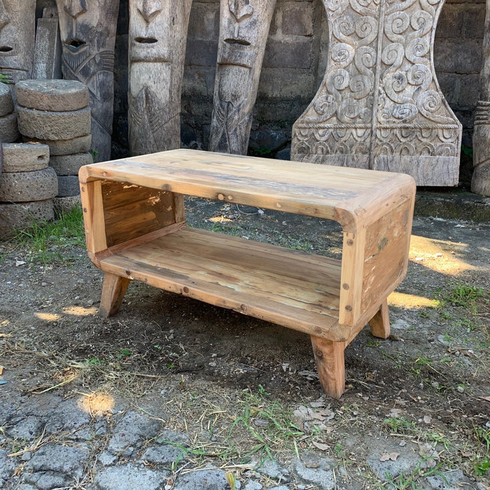 Small Rounded Coffee Table - Recycled Wood